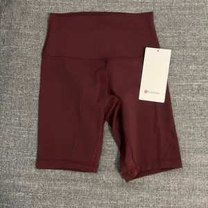 Burgundy Align HR Short 8” Lululemon Biker Shorts